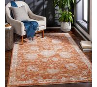 Livabliss Avant Garde Vintage Rust Olive Denim Charcoal Light Beige Traditional Boho Fringe Living Room Rug 152 X 225 Cm