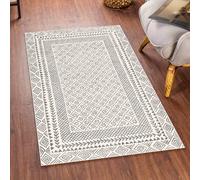 Livabliss Bahar Geometric Charcoal Light Beige Global Rug 80 X 150 Cm