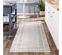 Livabliss Bahar Geometric Charcoal Light Beige Global Runner Rug 80 X 220 Cm