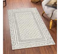 Livabliss Bahar-Geometric Grey Beige Global Rug - 80 x 150 cm