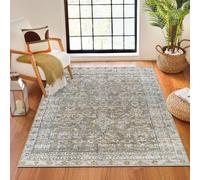 Livabliss Becki Owens Darling -Washable Brown Green Traditional Vintage Boho Living Dining Rug in Khaki | Size: 160 cm x 215 cm Livabliss Khaki 160 cm x 215 cm