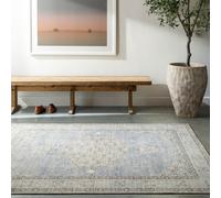 Livabliss Becki Owens Lila-Vintage Grey Brown Blue Traditional Boho Living Dining Bedroom Rug 200 X 275 Cm Easy Care, Non Shedding