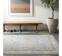 Livabliss Becki Owens Lila-Vintage Grey Brown Blue Traditional Boho Living Dining Rug | Size: 200 cm x 275 cm Livabliss Blue 200 cm x 275 cm