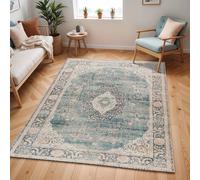 Livabliss Becki Owens Marlene-Vintage Blue Grey Traditional Boho Living Dining Rug | Size: 200 cm x 280 cm Livabliss Blue 200 cm x 280 cm