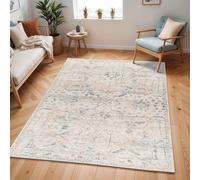 Livabliss Becki Owens Marlene-Vintage Ivory Blue Traditional Boho Living Dining Rug in Cream | Size: 200 cm x 280 cm Livabliss Cream 200 cm x 280 cm