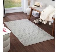 Livabliss Berber Geometric High Pile Cream Sofia Area Rug 80 X 150 Cm - Easy Care, Non Shedding, Ideal For Living Room & Bedroom