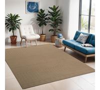 Livabliss Cottage Tan Machine Washable Jute Kashvi Area Rug in Brown | Size: 155 cm x 220 cm Livabliss Brown 155 cm x 220 cm