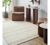 Livabliss Derby-Hand Tufted Ivory Charcoal Grey Wool Cottage Living Bedroom Rug in Off-White | Size: 150 cm x 230 cm Livabliss Off-White 150 cm x 230 cm