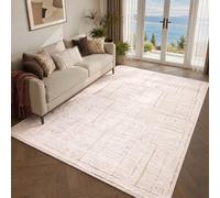 Livabliss Elle Decor Alba-Modern Ivory Taupe Graphic Living Dining Bedroom Rug 200 X 275 Cm Easy Care, Non Shedding