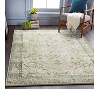 Livabliss Erin-Traditional Green Grey Cream Brown Traditional Boho Living Dining Rug in Blue | Size: 200 cm x 275 cm Livabliss Blue 200 cm x 275 cm