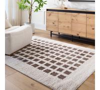 Livabliss Fossay Shag-Washable Beige Brown Green Grey Modern High Pile Rug in Dark Brown | Size: 120 cm x 170 cm Livabliss Dark Brown 120 cm x 170 cm