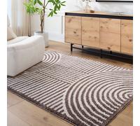 Livabliss Fossay Shag-Washable Beige Brown Green Grey Modern High Pile Rug in Dark Brown | Size: 140 cm x 200 cm Livabliss Dark Brown 140 cm x 200 cm
