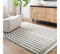 Livabliss Fossay Shag-Washable Beige Brown Green Grey Modern High Pile Rug | Size: 140 cm x 200 cm Livabliss Green 140 cm x 200 cm
