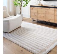 Livabliss Fossay Shag-Washable Beige Brown Green Grey Modern High Pile Rug | Size: 160 cm x 215 cm Livabliss Beige 160 cm x 215 cm