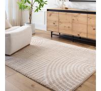 Livabliss Fossay Shag-Washable Beige Brown Green Grey Modern High Pile Rug | Size: 200 cm x 275 cm Livabliss Beige 200 cm x 275 cm