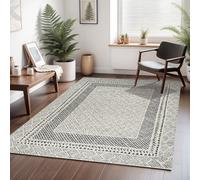 Livabliss Freud-Modern Ivory Black High Pile Living Dining Bedroom Rug 160 X 213 Cm Easy Care, Non Shedding