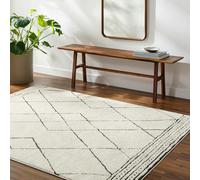 Livabliss Freud-Modern Ivory Black High Pile Rug - 160 x 213 cm