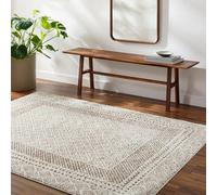 Livabliss Freud-Modern Ivory Brown High Pile Living Dining Bedroom Rug 200 X 275 Cm Easy Care, Non Shedding