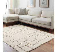 Livabliss Freud-Modern Ivory Brown High Pile Living Dining Bedroom Rug | Size: 140 cm x 200 cm Livabliss Brown 140 cm x 200 cm