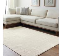 Livabliss Freud-Modern Ivory Off-White High Pile Living Dining Bedroom Rug 140 X 200 Cm Easy Care, Non Shedding