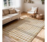 Livabliss Galey Alix Myrtle Avenue-Geometric Brown Cream Taupe Diamond Pattern Fringe Living Dining Bedroom Rug 160 X 230 Cm Easy Care
