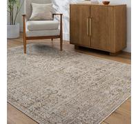Livabliss Galey Alix Myrtle Avenue-Vintage Beige Grey Brown Traditional Boho Fringe Living Dining Bedroom Rug 200 X 275 Cm Easy Care