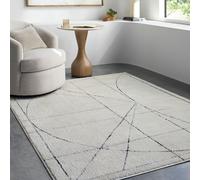 Livabliss Galey Alix x Modern Scandi High Pile Ivory/Black Architect V Area Rug in Black | Size: 200 cm x 275 cm Livabliss Black 200 cm x 275 cm