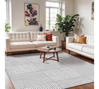 Livabliss Galey Alix X Modern Scandi High Pile Ivory/Dark Brown Architect Area Rug | Size: 80 cm x 220 cm Livabliss Brown 80 cm x 220 cm