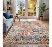 Livabliss Harput-Vintage Orange Blue Beige Grey Traditional Boho Living Rug in Burnt Orange | Size: 100 cm x 150 cm Livabliss Burnt Orange 100 cm x 150 cm