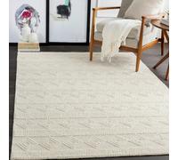 Livabliss Hygge-Hand Woven White Wool Cottage Rug - 183 x 274 cm