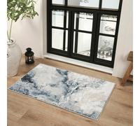 Livabliss Jolie-Abstract Blue Grey Beige Black Modern Marble Living Dining Bedroom Rug 60 X 90 Cm Easy Care, Non Shedding