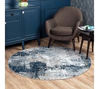 Livabliss Jolie-Abstract Blue Grey Beige Black Modern Marble Living Dining Bedroom Rug 160 X 220 Cm Easy Care, Non Shedding