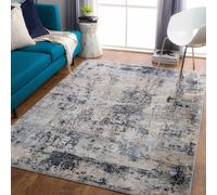Livabliss Jolie-Abstract Blue Grey Beige Black Moderne Marble Living Dining Bedroom Rug in Mid Grey | Size: 140 cm x 200 cm Livabliss Mid Grey 140 cm x 200 cm