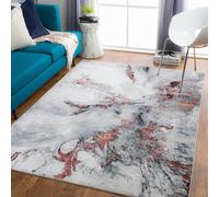 Livabliss Jolie-Abstract Burgundy Grey Beige Black Modern Marble Rug - 200 x 275 cm
