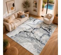 Livabliss Jolie-Abstract Grey Blue Ivory Brown Modern Marble Living Dining Bedroom Rug 120 X 170 Cm Easy Care, Non Shedding