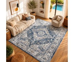 Livabliss Jolie Jlo2306 Vintage Medium Grey Tan Traditional Boho Rug 160 X 220 Cm