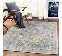 Livabliss Jolie-Vintage Blue Grey Ivory Burgundy Traditional Boho Rug - 160 x 220 cm