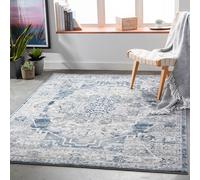 Livabliss Jolie-Vintage Grey Beige Blue Brown Traditional Boho Living Dining Bedroom Rug in Mid Grey | Size: 160 cm x 220 cm Livabliss Mid Grey 160 cm x 220 cm