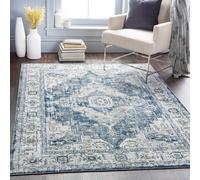 Livabliss Jolie-Vintage Grey Blue Black Burgundy Traditional Boho Living Dining Bedroom Rug in Charcoal | Size: 200 cm x 275 cm Livabliss Charcoal 200 cm x 275 cm