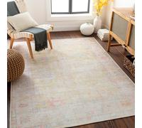 Livabliss Kemer-Washable Green Pink Blue Traditional Vintage Boho Living Dining Rug | Size: 200 cm x 275 cm Livabliss Green 200 cm x 275 cm