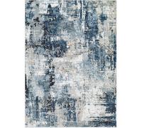 Livabliss Lena Abstract Modern Marble Denim Area Rug 160 X 220 Cm - Easy Care, Non Shedding, Ideal For Living Room & Bedroom