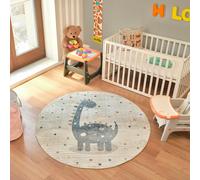 Livabliss Lillian-Kids Beige Blue Orange Grey Washable Rug for Children's Rooms - 160cm_diameter