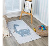 Livabliss Lillian-Kids Beige Blue Orange Grey Washable Rug for Children's Rooms - 80 x 150 cm