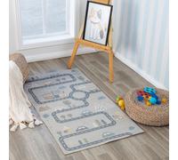 Livabliss Lillian-Kids Beige Grey Orange Blue Washable Rug For Children's Rooms 80 X 150 Cm Easy Care, Non Shedding