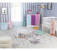 Livabliss Lillian-Kids Multicoloured Beige Grey Washable Rug For Children's Rooms 160 X 213 Cm Easy Care, Non Shedding