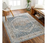 Livabliss Lillian-Washable Blue Brown Traditional Vintage Boho Rug - 120 x 170 cm