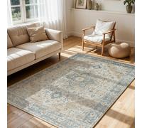 Livabliss Lillian-Washable Blue Brown Traditional Vintage Boho Rug - 120 x 170 cm