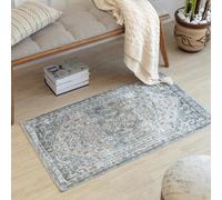 Livabliss Lillian-Washable Blue Brown Traditional Vintage Boho Rug - 66 x 115 cm