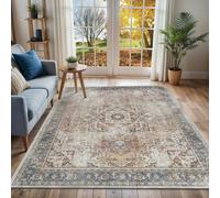 Livabliss Lillian-Washable Brown Blue Traditional Vintage Boho Rug - 120 x 170 cm