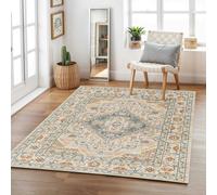 Livabliss Lillian-Washable Brown Blue Traditional Vintage Boho Rug - 160 x 213 cm